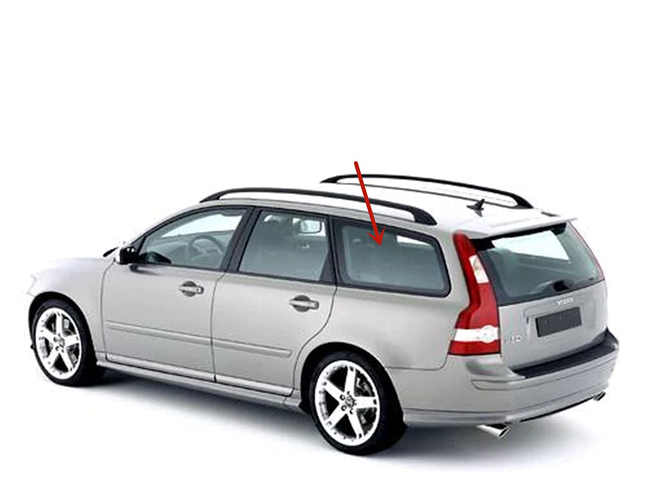 OEM Driver Left Side Rear Quarter Window Quarter Glass W/Antenna Style Compatible with Volvo V50 2005-2011 Models