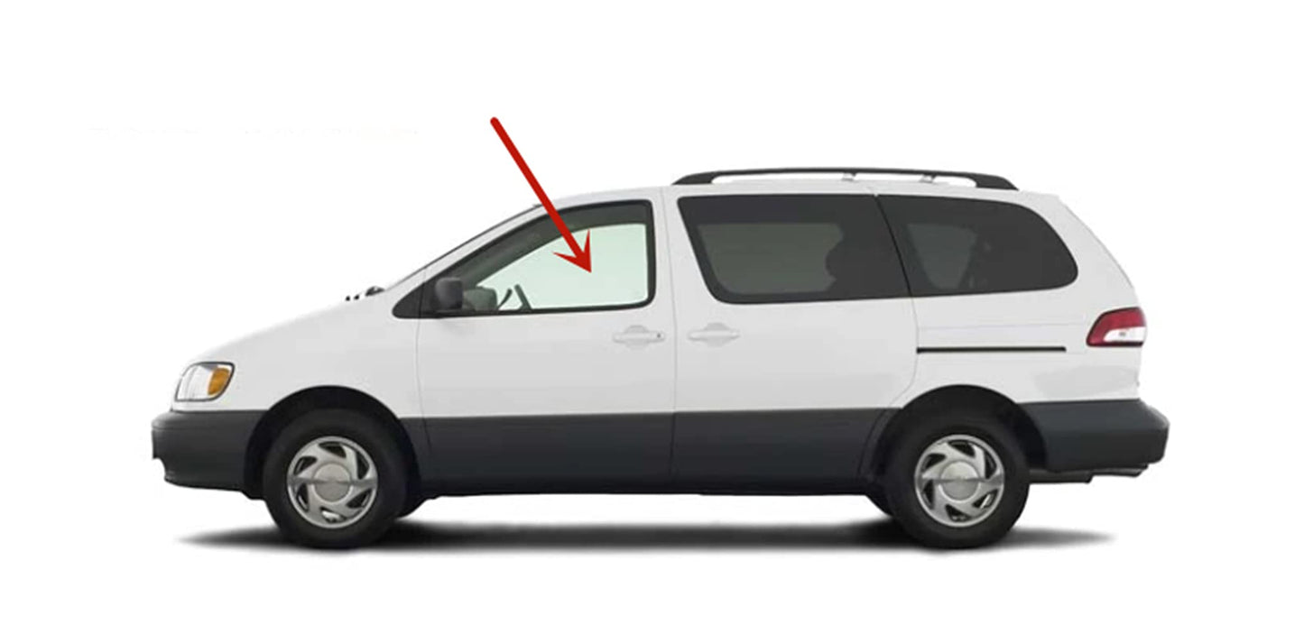 Driver Left Side Front Door Window Door Glass Compatible with Toyota Sienna 1998-2003 Models