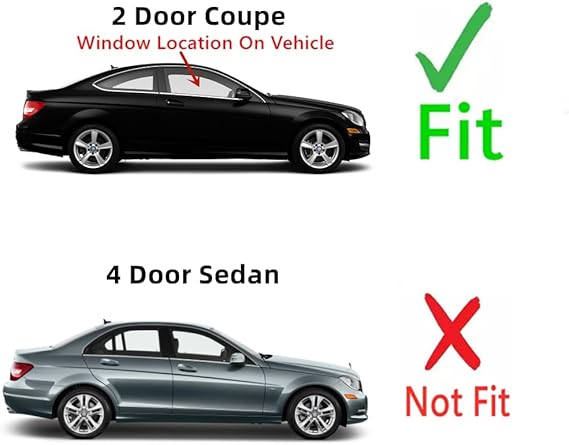 Passenger Right Side Door Window Door Glass Compatible with Mercedes Benz C250 / C350 / C63AMG 2 Door Coupe 2012-2015 Models