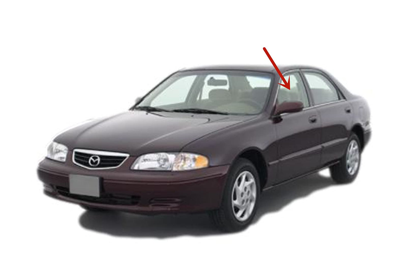 Driver Left Side Front Door Window Door Glass Compatible with Mazda 626 4 Door Sedan 1998-2002 Models