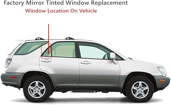 Factory Mirror Tinted Passenger Right Side Rear Vent Window Vent Glass Compatible with Lexus RX300 4 Door SUV 1999-2003