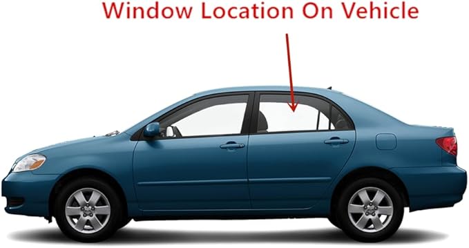 Driver Left Side Rear Door Window Door Glass Compatible with Toyota Corolla 4 Door Sedan 2003-2008 Models