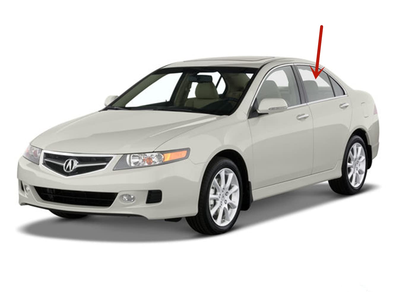 Tempered Driver Left Side Rear Door Window Door Glass Compatible with Acura TSX 2004-2008 Models