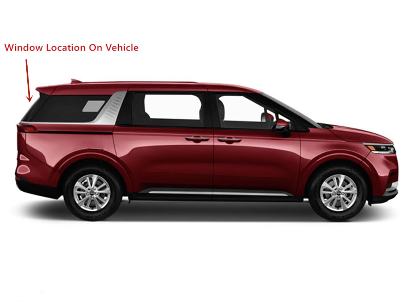 W/ Ding-Marks Style Heated Rear Tailgate Liftgate Back Window Back Glass Compatible with Kia Carnival 2022-2025 Models