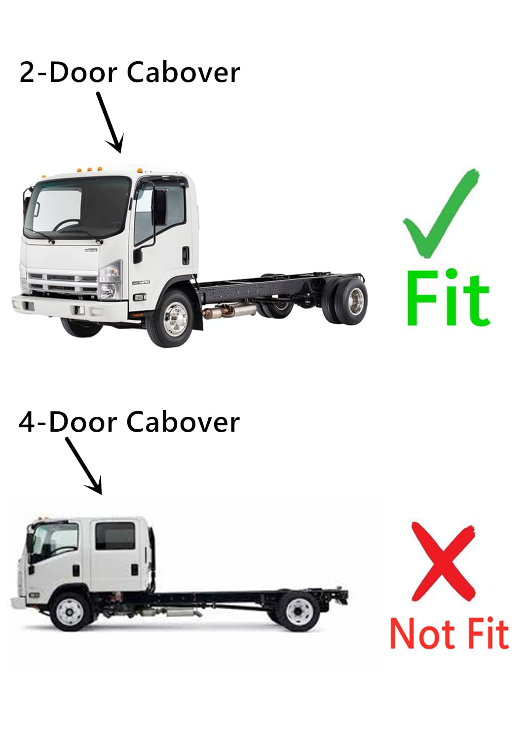 Rear Back Window Back Glass Compatible with Chevrolet / GMC LCF W3500 W4500 W5500 & Isuzu NPR NQR NRR 20007-2025 2-Door Cabover Models (Not For 4-Door , Or 2007 Gas Cabover)