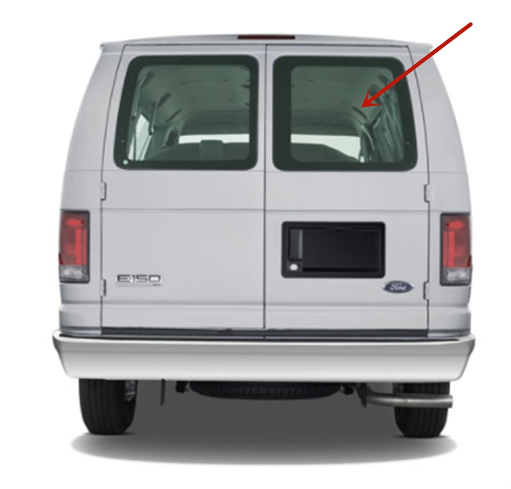 Stationary Back Window Back Glass Passenger Right Side Compatible with Ford Econoline 1992-2016 Models