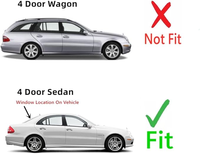 Heated Back Window Back Glass Compatible with Mercedes Benz E320 E350 E500 E55AMG E550 E63AMG 4 Door Sedan 2003-2009 Models