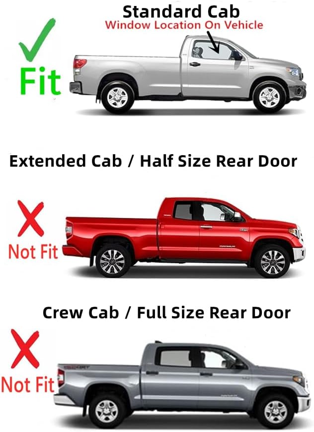 Passenger Right Side Door Window Door Glass Compatible with Toyota Tundra Pickup 2 Door Standard Cab 2007-2018 Models