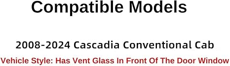 Passenger Right Side Front Door Window Door Glass Compatible with Freightliner Cascadia 2008-2024 Models