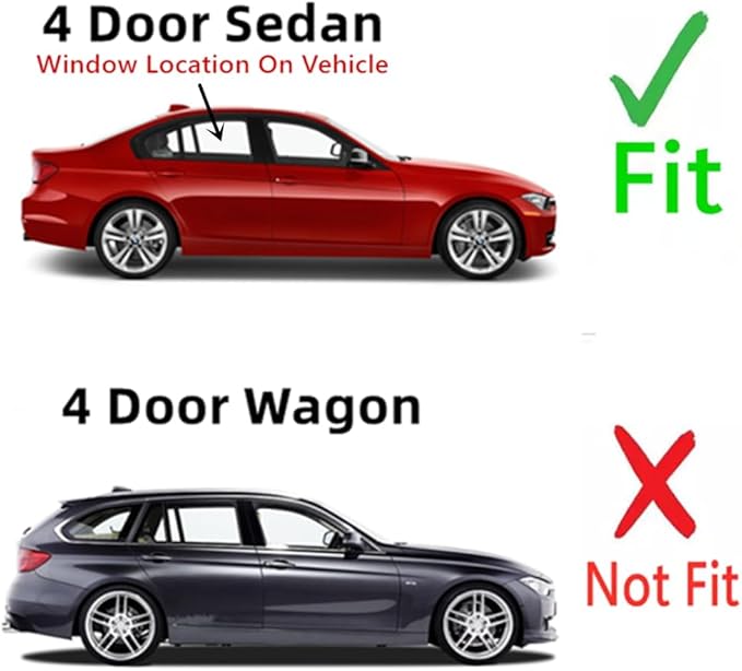 Passenger Right Side Rear Door Window Door Glass Compatible with BMW ActiveHybrid 3 & 320i & 328i & 328d & 330i & 330e & 335i & 340i 2012-2020 / M3 2015-2018 4 Door Sedan Models