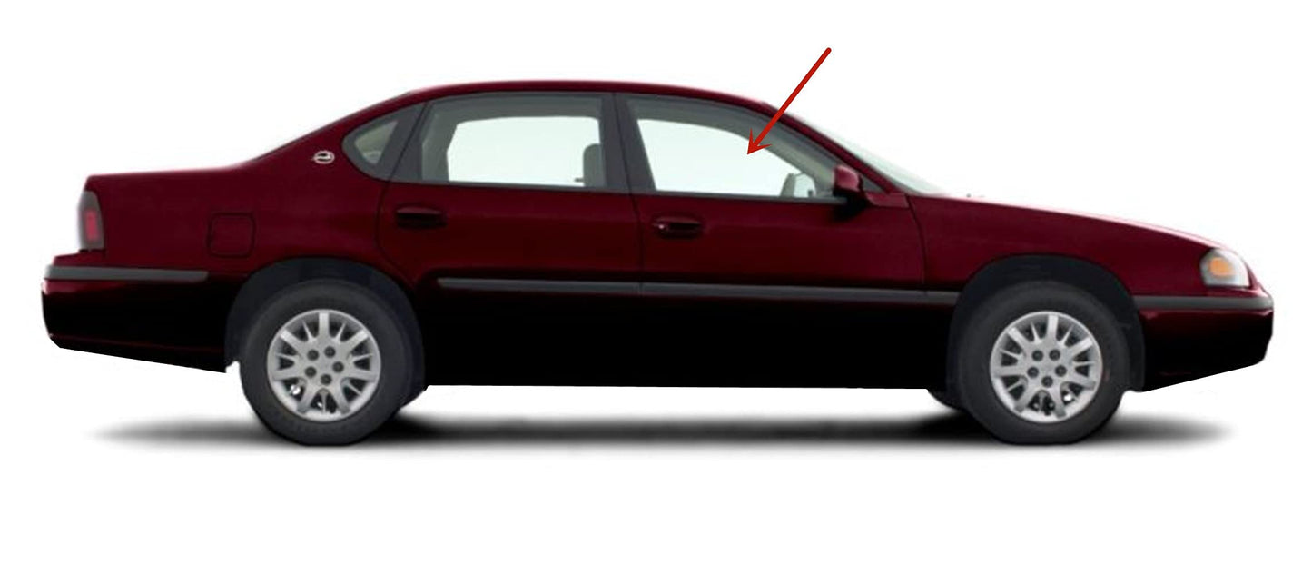 Passenger Right Side Front Door Glass Door Window Compatible with Chevrolet Impala 2000-2005 4 Door Sedan
