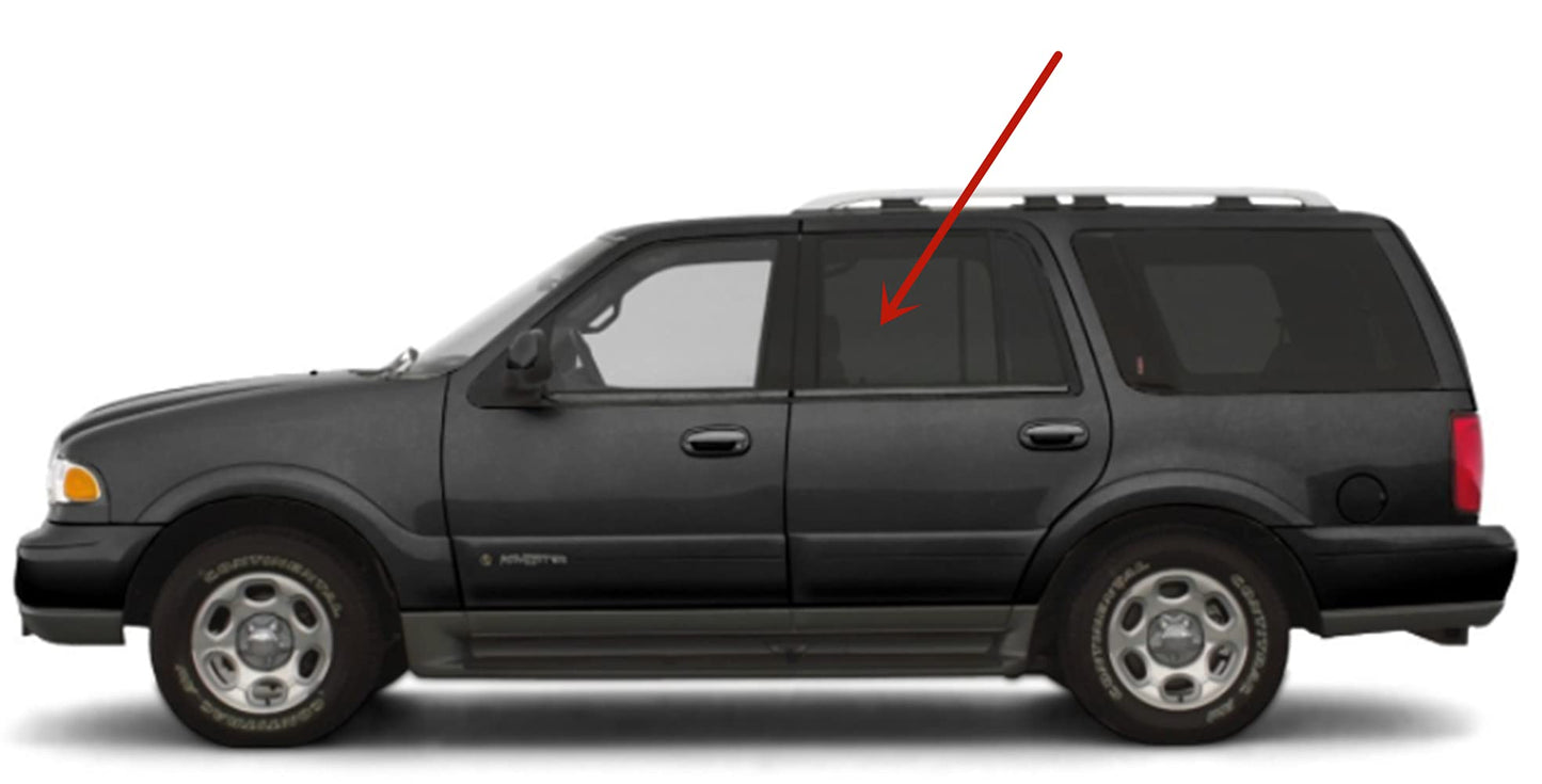 Driver Left Side Rear Door Window Door Glass Compatible with Ford Expedition/Lincoln Navigator 1997-2002 Models
