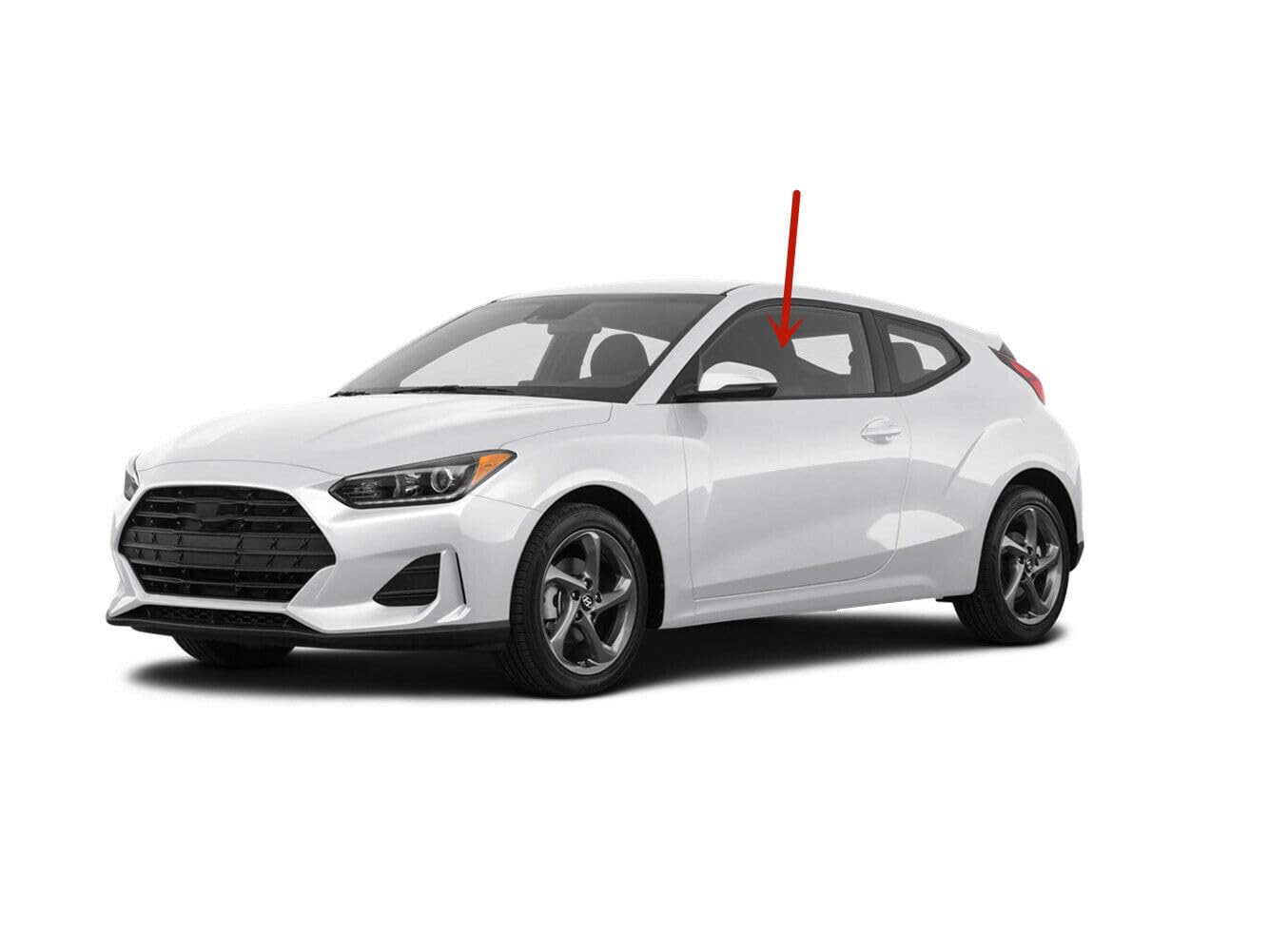 Driver Left Side Door Window Door Glass Compatible with Hyundai Veloster 2019-2022 Models