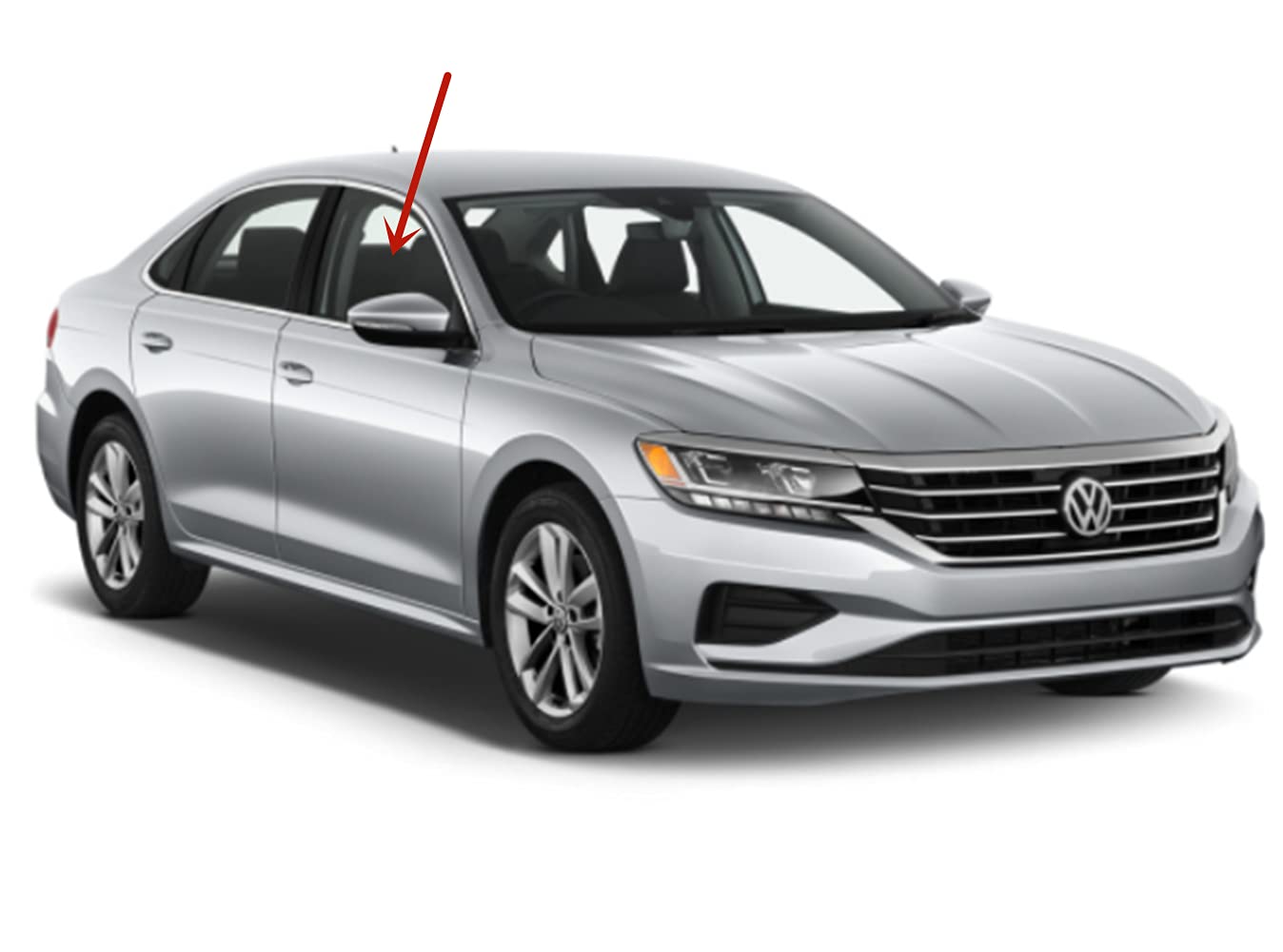 Passenger Right Side Front Door Window Door Glass Compatible with Volkswagen Passat 4 Door Sedan 2012-2022 Models