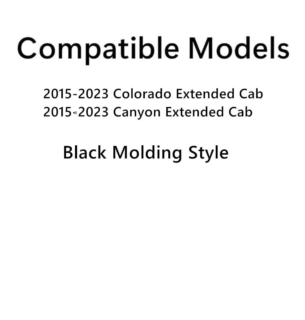 Black Molding Style Driver Left Side Quarter Window Quarter Glass Compatible with Chevrolet Colorado GMC Canyon 2015-2023 Extended Cab Models