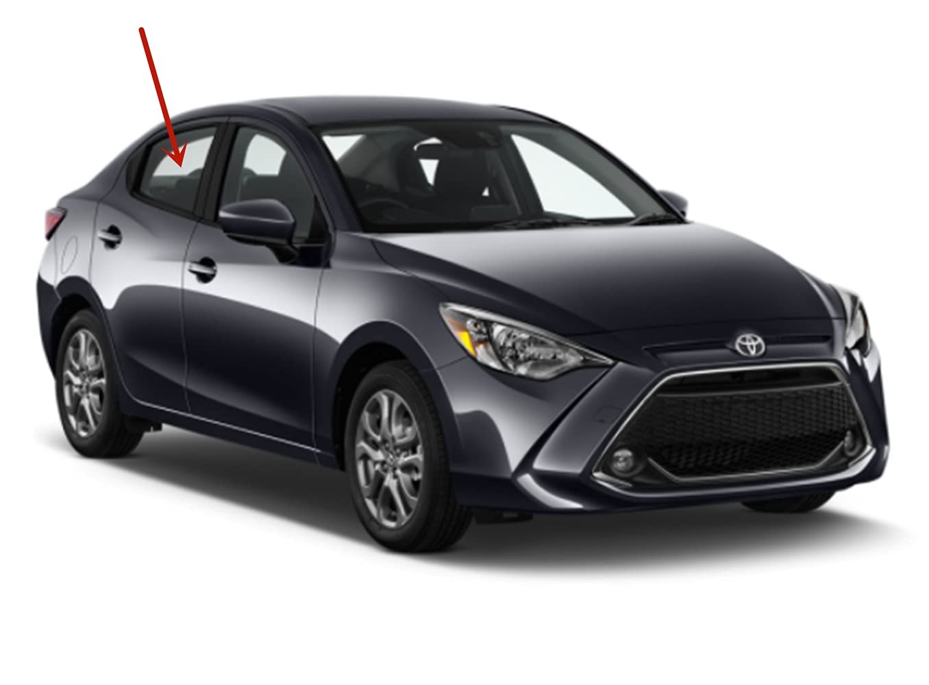 Passenger Right Side Rear Door Window Door Glass Compatible with Toyota Yaris iA 2016-2020 Models/Scion iA 2016 Models