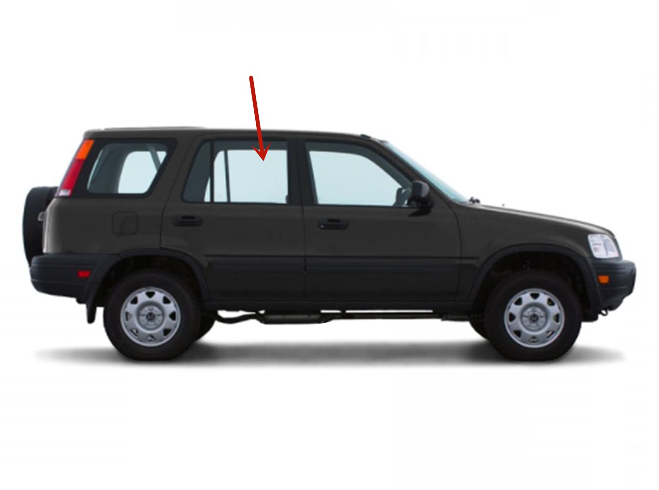 Passenger Right Side Rear Door Window Door Glass Compatible with Honda CR-V 1997-2001 Models