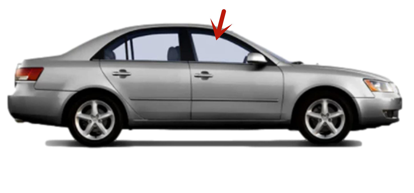 Passenger Right Side Front Door Window Door Glass Compatible with Hyundai Sonata 4 Door Sedan 2006-2010 Models