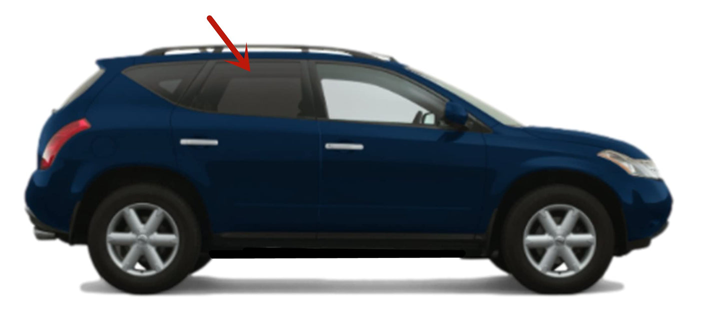 Passenger Right Side Rear Door Window Door Glass Compatible with Nissan Murano 2003-2007 Models