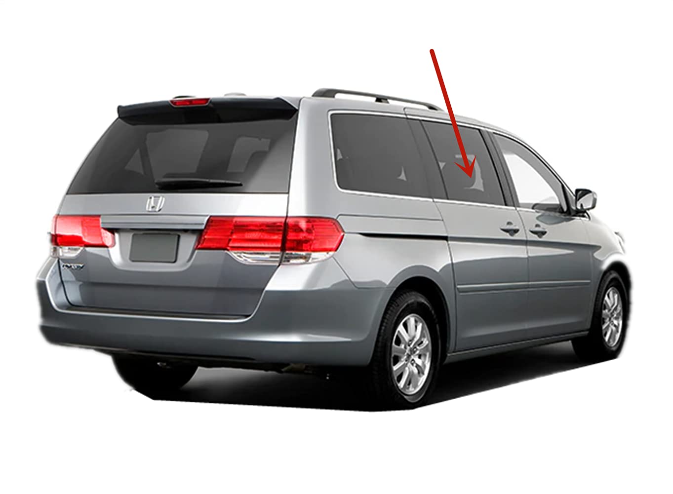 Passenger Right Side Rear Sliding Cargo Door Window Door Glass Compatible with Honda Odyssey Mini Van 2005-2010 Models
