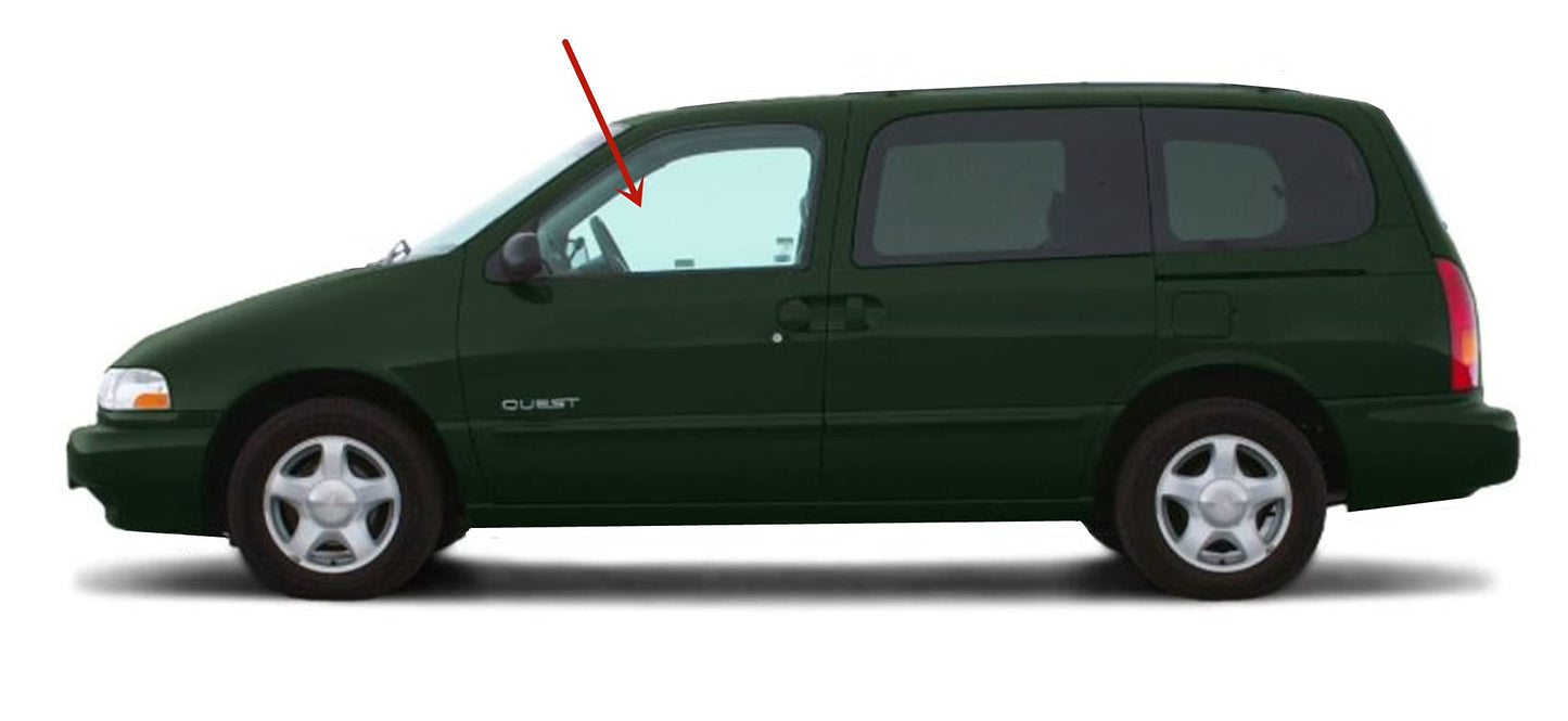 Driver Left Side Front Door Window Door Glass Compatible with Mercury Villager/Nissan Ques 1999-2002 Models