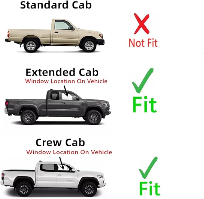 Passenger Right Side Front Door Window Door Glass Compatible with Toyota Tacoma Pickup Extended Cab / Crew Cab 2005-2015 Models