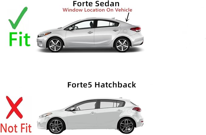 Heated Back Window Back Glass Compatible with Kia Forte 4 Door Sedan 2014-2018 Models