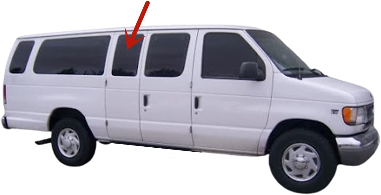 Privacy Stationary Passenger Right Side Rear Hinged Body Side Door Window Door Glass Compatible with Ford Econoline Van 1992-2016 Models