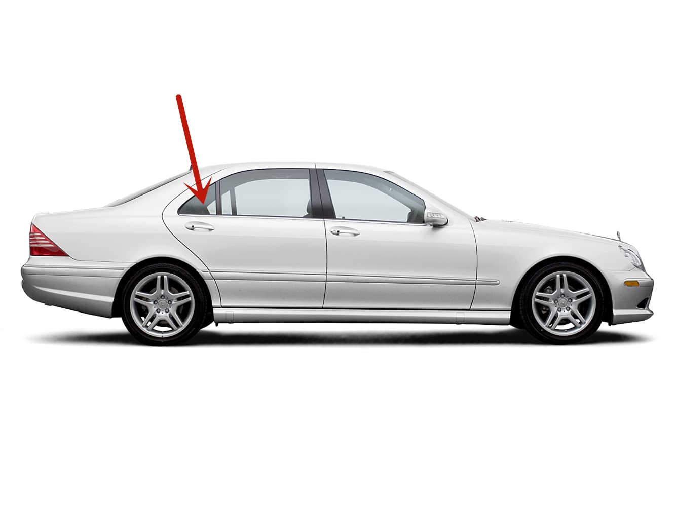 Laminated Passenger Right Side Rear Vent Window Vent Glass Compatible with Mercedes Benz S430 / S500 / S600 / S55AMG / S65AMG / S350 2000-2006 Models