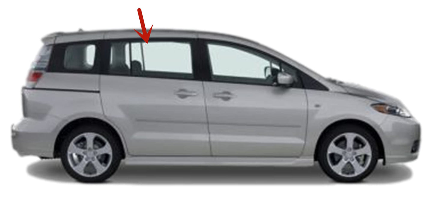 Passenger Right Side Rear Sliding Cargo Door Window Door Glass Compatible with Mazda 5 2006-2015 Models