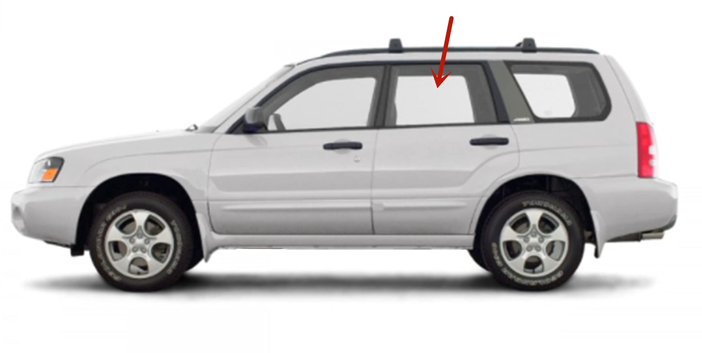Driver Left Side Rear Door Window Door Glass Compatible with Subaru Forester 2003-2008 Models