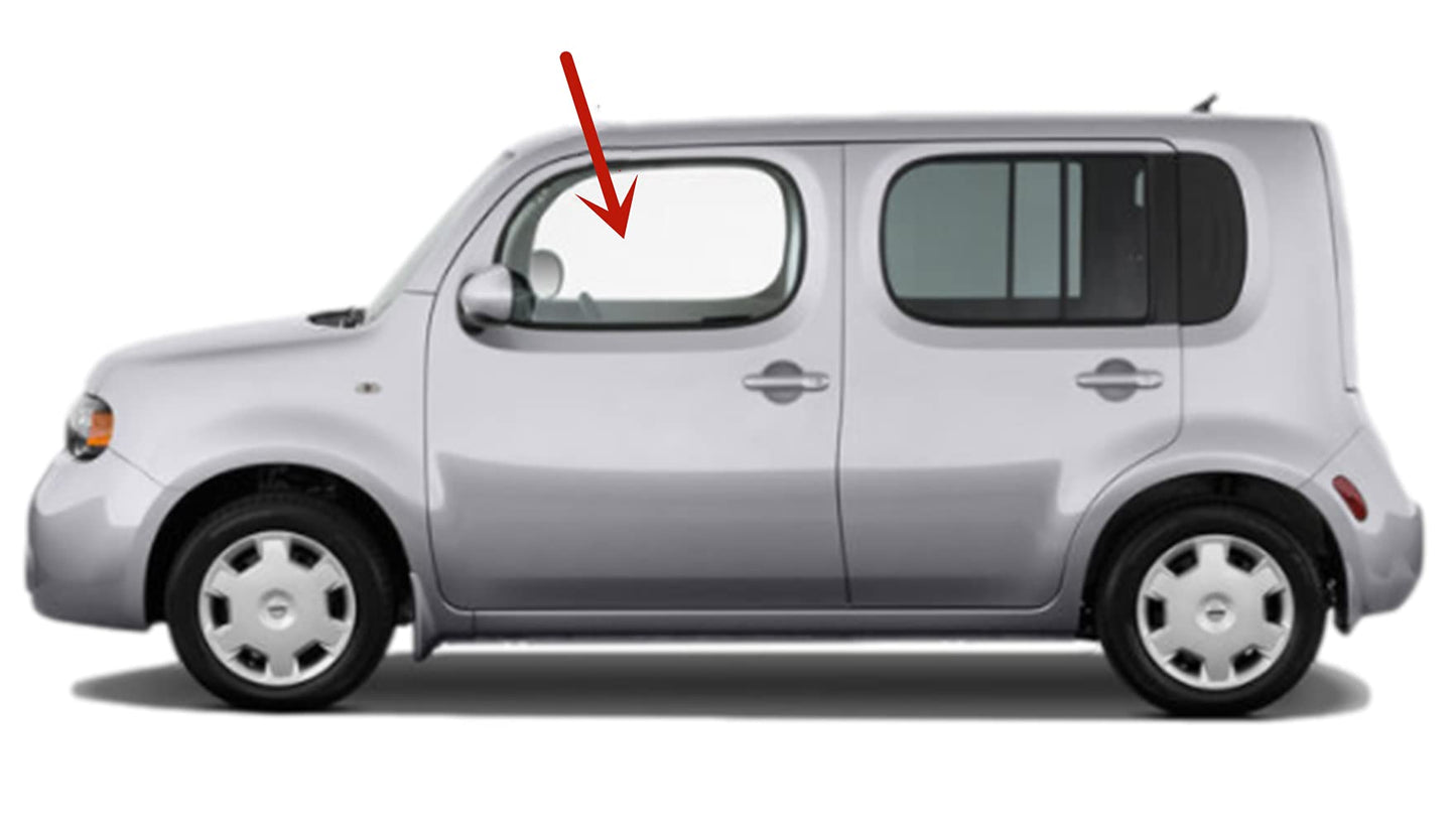 Driver Left Side Front Door Window Door Glass Compatible with Nissan Cube 2009-2014 Models