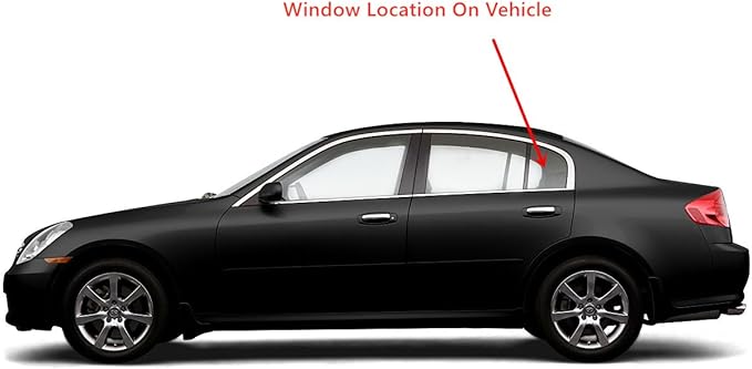 Driver Left Side Rear Vent Glass Vent Window Compatible with Infiniti G35 4 Door Sedan 2003-2006 Models