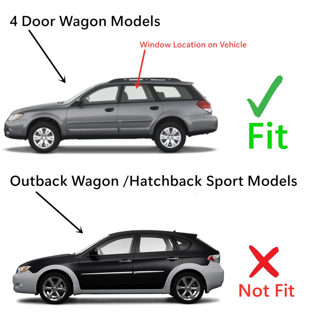 Driver Left Side Rear Door Window Door Glass Compatible with Subaru Legacy/Subaru Outback 4 Door Wagon 2005-2009 Models