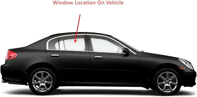 Passenger Right Side Rear Door Window Door Glass Compatible with 2003-2006 Infiniti G35 4 Door Sedan
