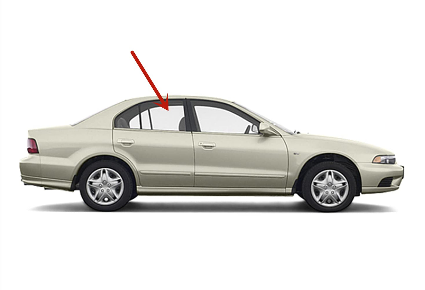 Tempered Passenger Right Side Rear Door Window Door Glass Compatible with Mitsubishi Galant 1999-2003 Models