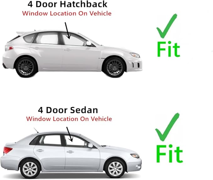 Passenger Right Side Front Window Glass Compatible with Subaru Impreza WRX 4 Door Sedan/Hatchback 2008-2014 Models