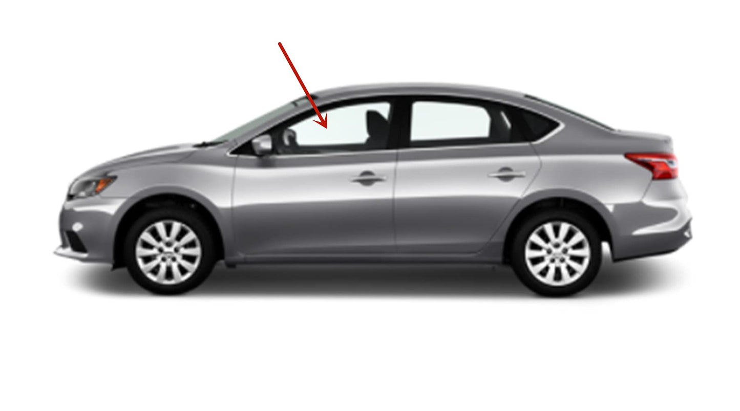Driver Left Side Front Door Window Door Glass Compatible with Nissan Sentra 4 Door Sedan 2013-2019 Models