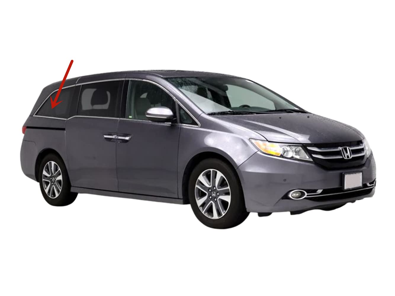 with Antenna Style Passenger Right Side Quarter Window Quarter Glass Compatible with Honda Odyssey 2011-2017 Models