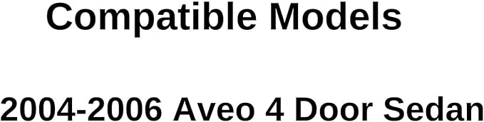 Passenger Right Side Rear Door Window Door Glass Compatible with Chevrolet Aveo 4 Door Sedan 2004-2006 Models