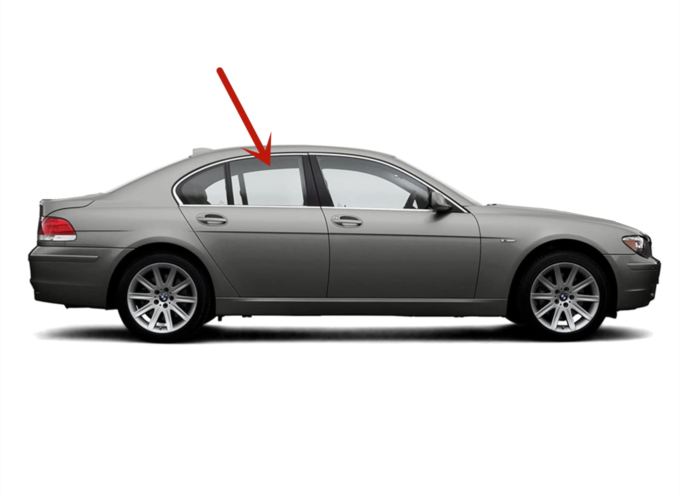 Laminated Passenger Right Side Rear Door Window Glass Compatible with BMW 745i 750i 760i / Alpina B7 2002-2008 Models (Not For 745Li 750Li 760Li Long Wheel Base)