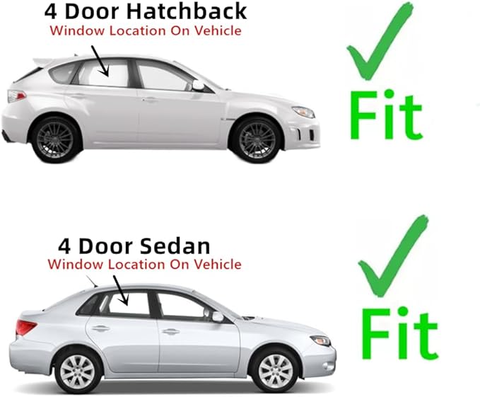 Passenger Right Side Rear Door Window Door Glass Compatible with Subaru Impreza WRX 4 Door Sedan/Hatchback 2008-2014 Models