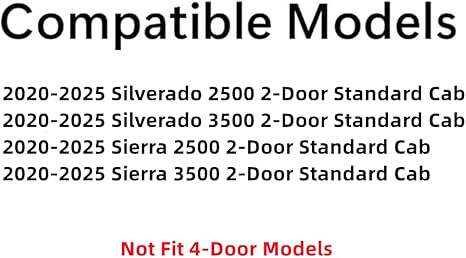 Tempered Driver Left Side Door Window Door Glass Compatible with Chevrolet Silverado 2500 3500 2020-2025 GMC Sierra 2500 3500 2020-2025 2-Door Standard Cab Pickup Models