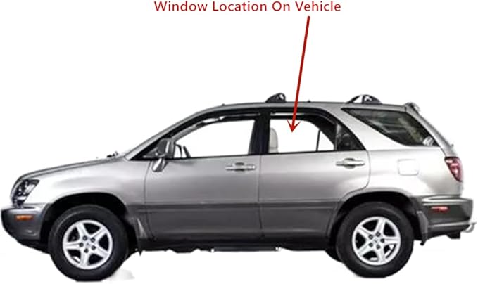 Driver Left Side Rear Door Window Door Glass Compatible with Lexus RX300 1999-2003 Models