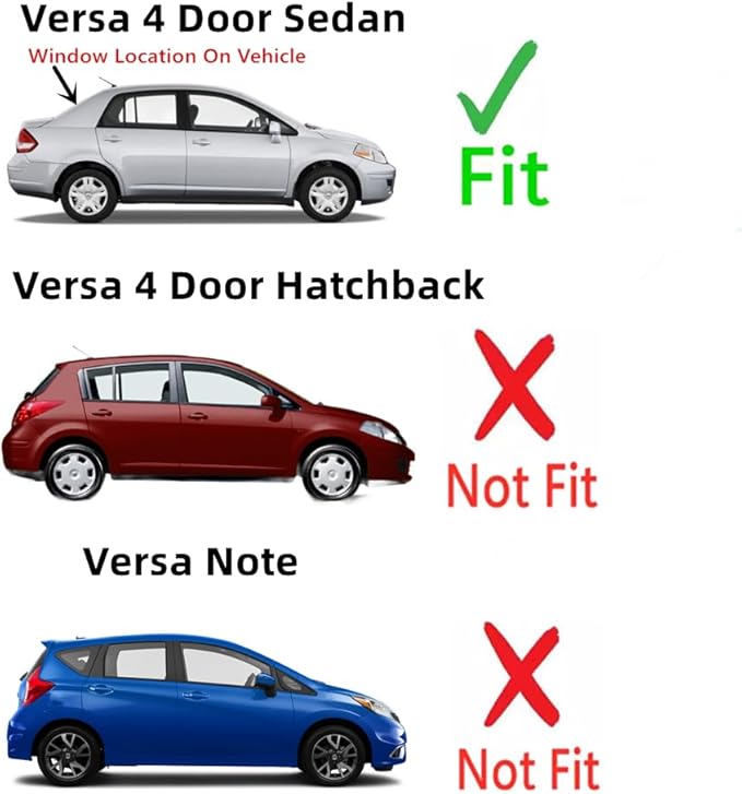 Heated Back Window Back Glass Compatible with Nissan Versa 4 Door Sedan 2007-2011 Models