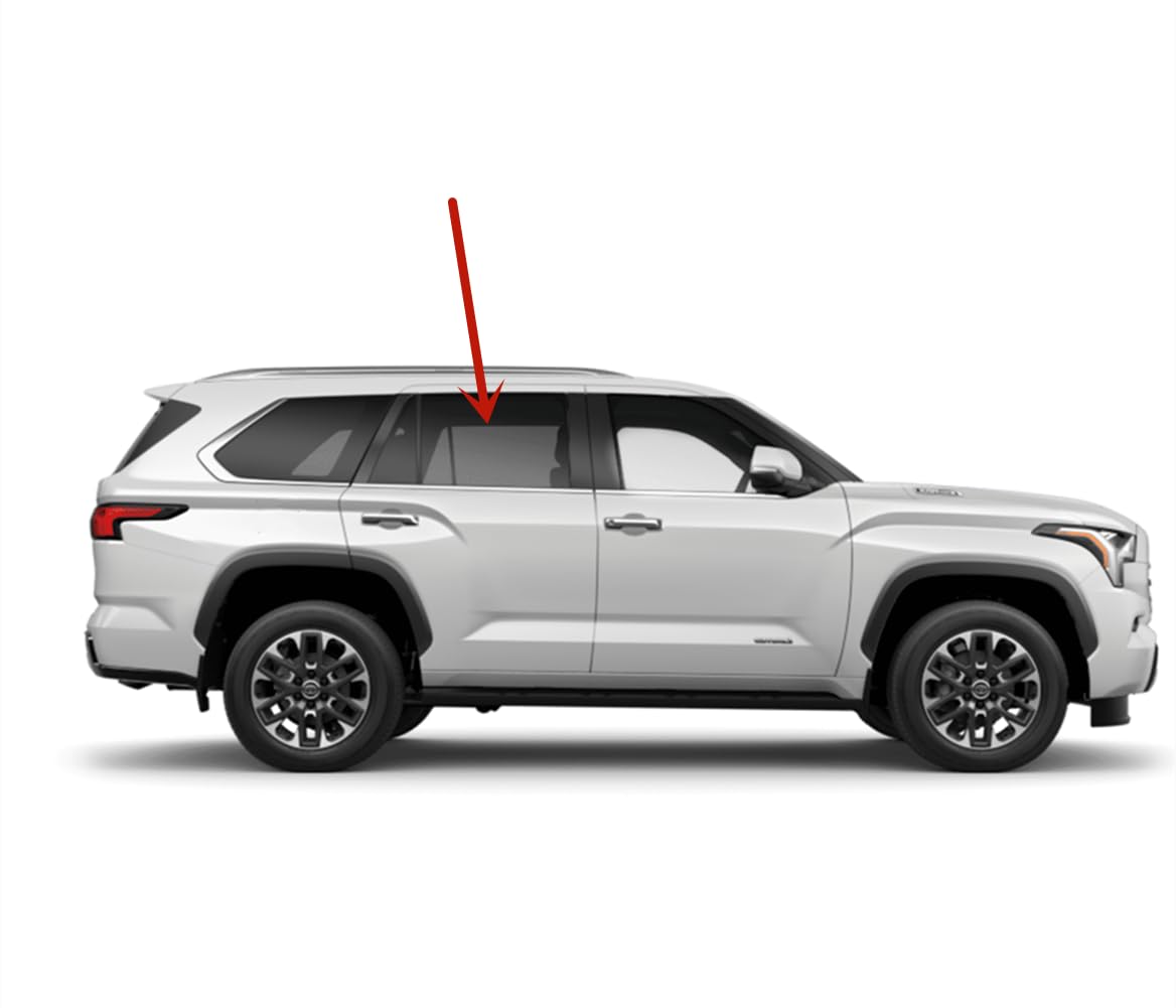 Tempered Privacy Passenger Right Side Rear Door Window Door Glass Compatible with Toyota Sequoia 2023-2025 Models