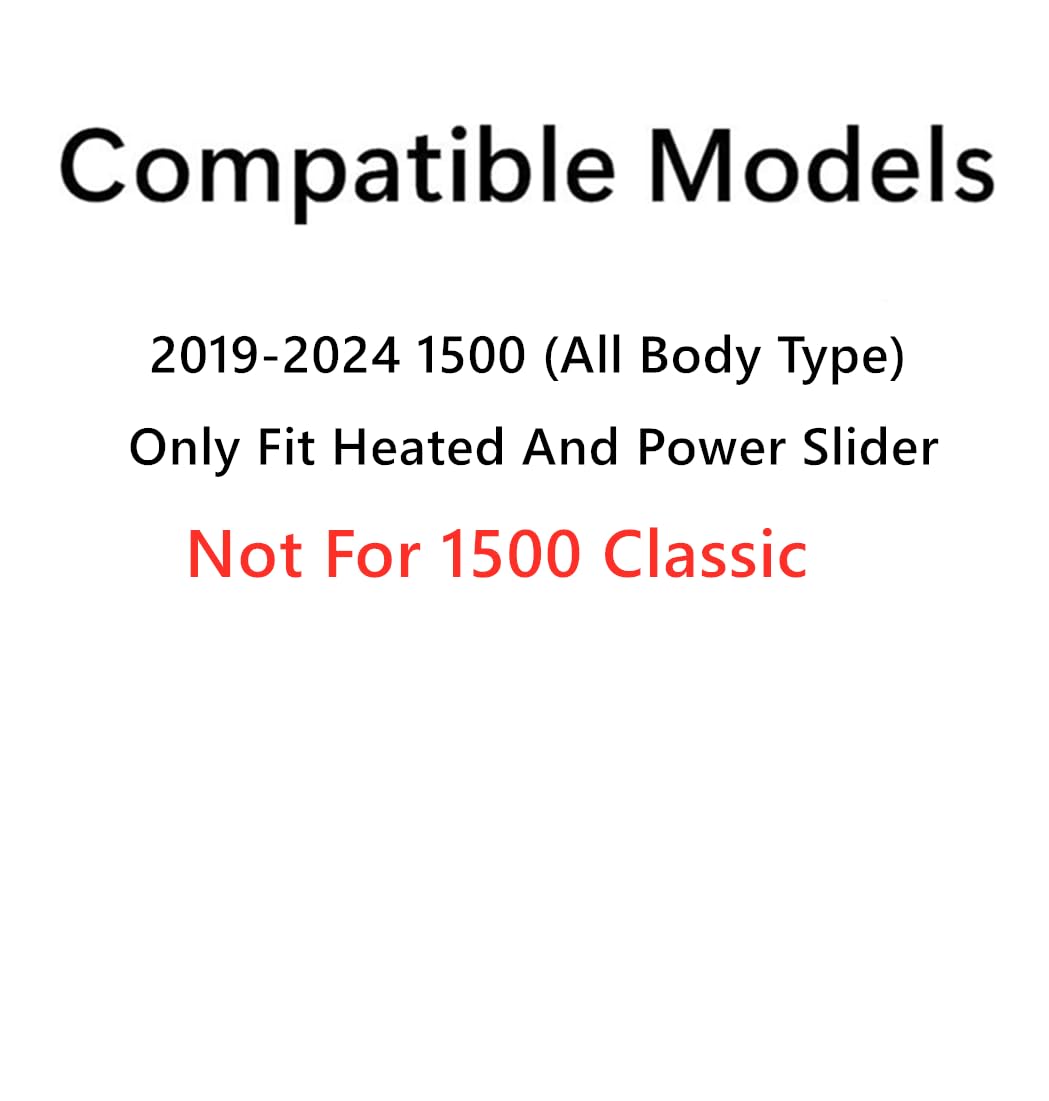 Center Piece Compatible with Chevrolet Ram 1500 2019-2024 Models Heated Power Slider (Not for 1500 Classic)