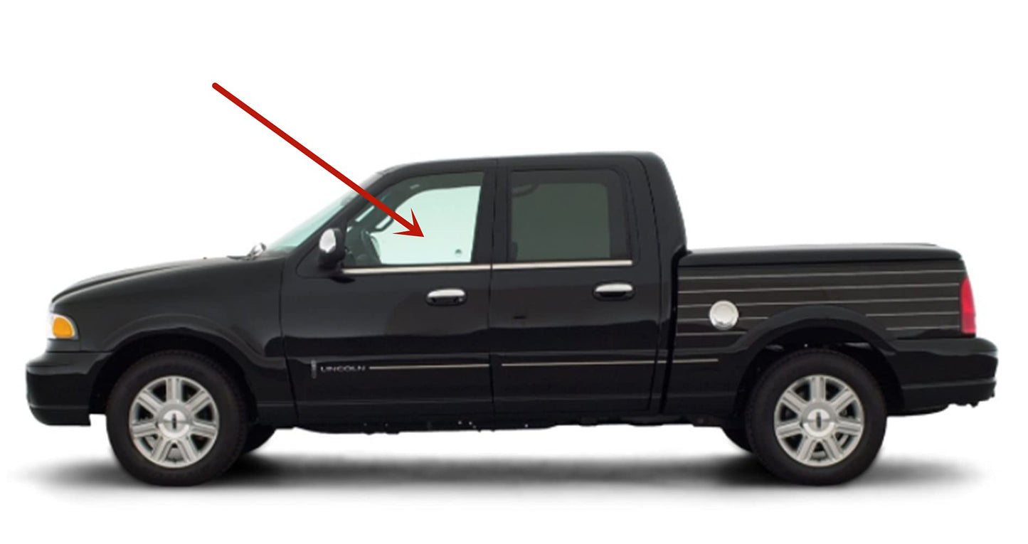Driver Left Side Front Door Window Door Glass Compatible with Ford F150 4 Door Crew Cab 2001-2003 Models