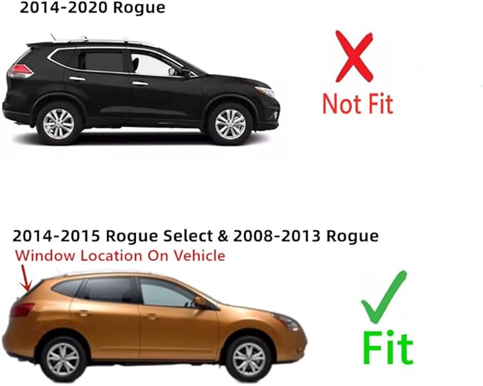 Heated Back Tailgate Window Back Glass Compatible with Nissan Rogue 2008-2013 Models / Rogue Select 2014-2015 Models
