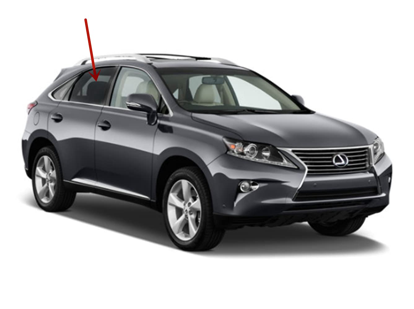 Passenger Right Side Rear Door Window Door Glass Compatible with Lexus RX350 / RX450 2010-2015 Models